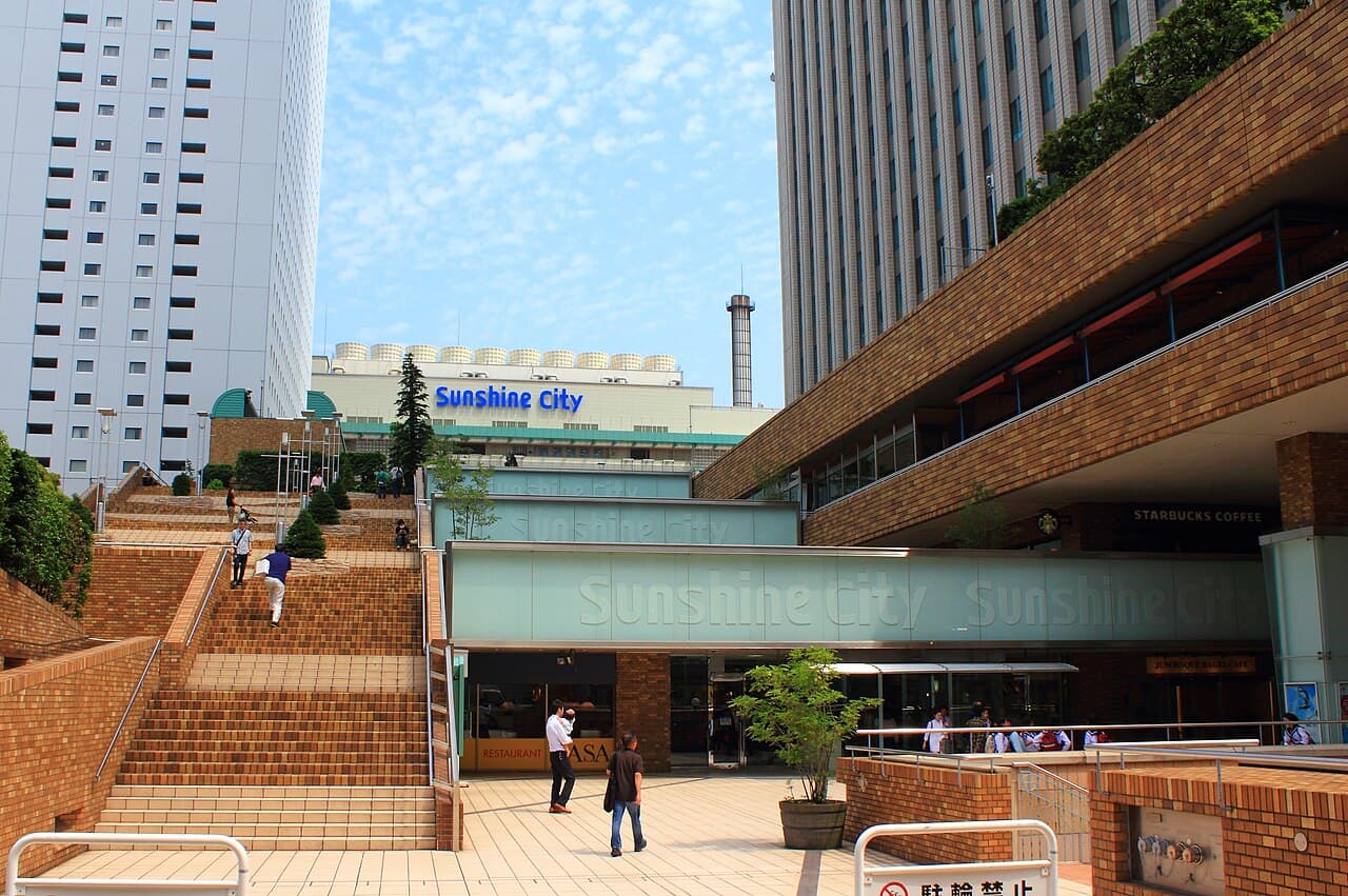 Exterior view of Sunshine City, the multi-tower complex in Ikebukuro, Tokyo