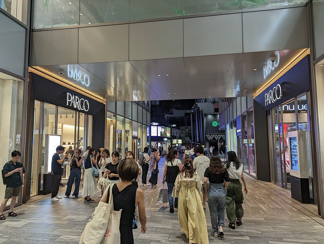 Entrance of the rebuilt Shibuya PARCO building, home to Pokémon Center Shibuya