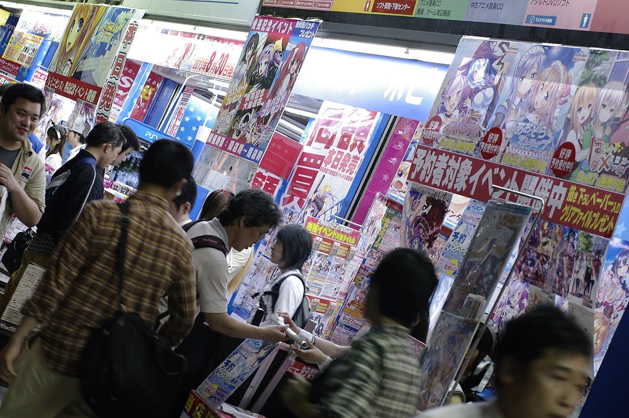 Storefront of Sofmap Akihabara Amusement Store (Amusement-kan), a multi-floor arcade and hobby-goods store in Akihabara, Tokyo